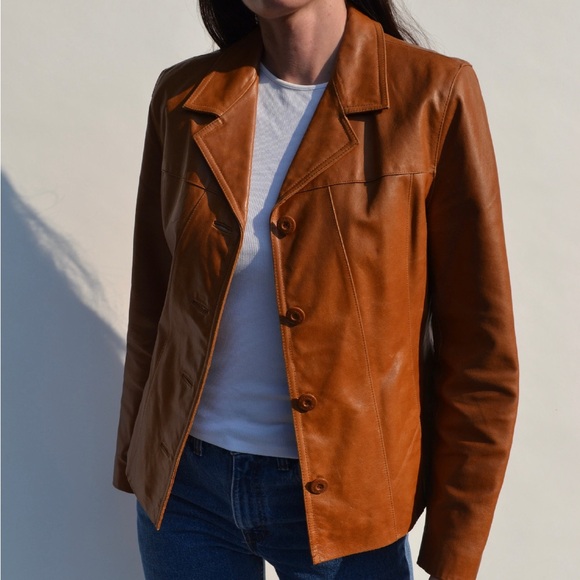 Wilson Women's Brown Leather Jacket - Picture 3 of 5